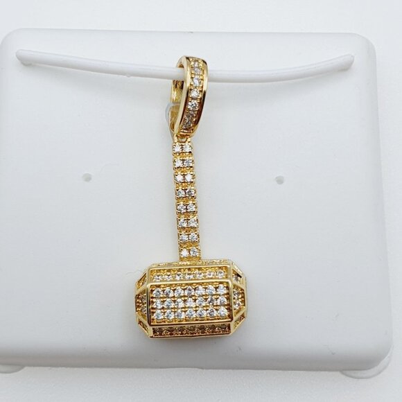 "14K Gold Plated Cubic Zircon Pendant, INUS1BR062 - Picture 1 of 11